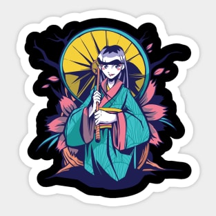 Anime Umbrella Girl Sticker